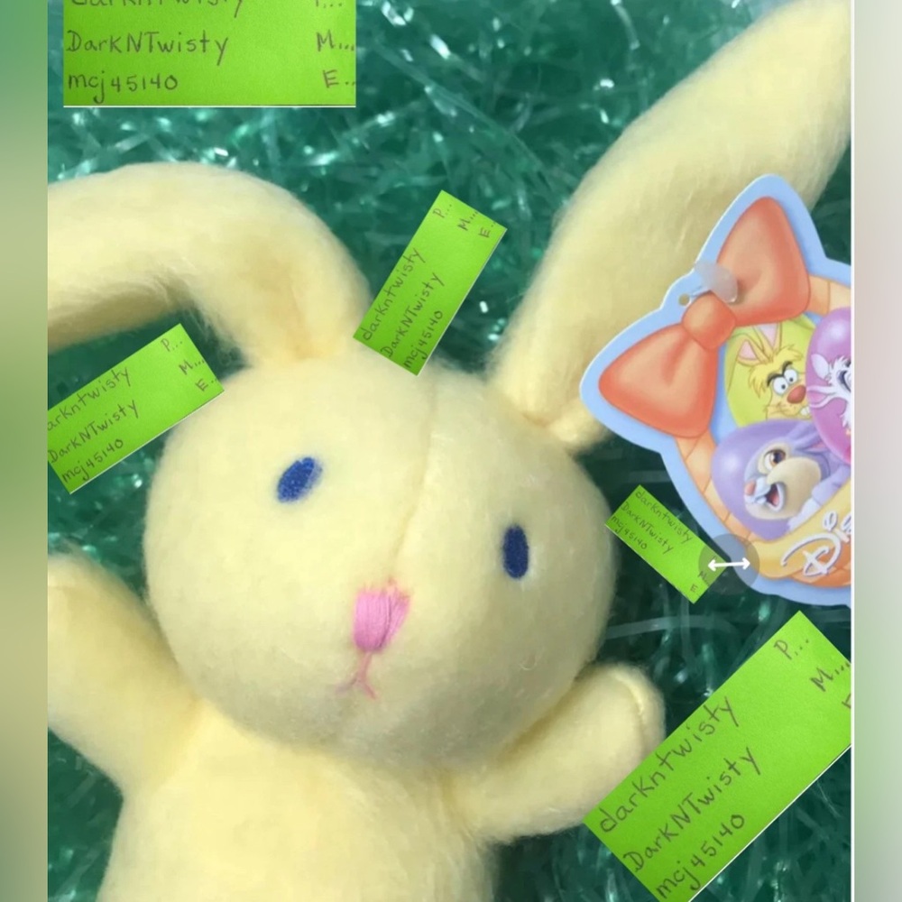 BNWT RARE VINTAGE DISNEY YELLOW CUPPY BUNNY FROM MOVIE PARENT TRAP 1998